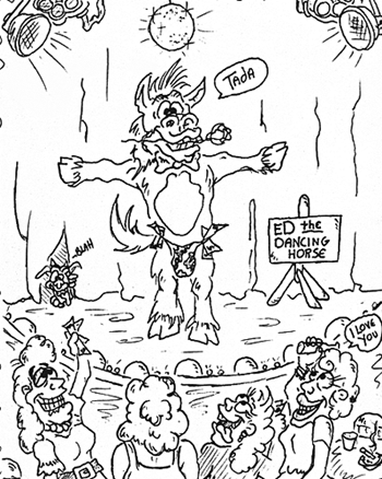 Humor, Horror, and Heavy Metal: Holy Crap, it's a horse shaking what his junk at girls for money. The horse is whoring himself for cash. FUNNY!!!!