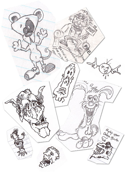 Humor, Horror, and Heavy Metal: Doodle Fun &ndash; Spot the Mouse, retarded bunny, Einstein chilling on a chair (in dire need of help), a highly upset Cheese Monster and more.