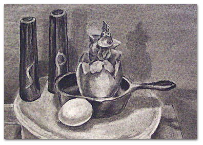 Humor, Horror, and Heavy Metal: Dragon Eggs for Breakfast. My first big charcoal drawing.