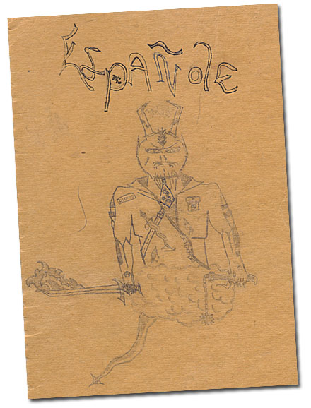 Humor, Horror, and Heavy Metal: Spanish Class DEMON!!! So many reasons that I hated hated hated Espanole. This is a back cover to one of my old notebooks from class.