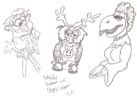 Humor, Horror, and Heavy Metal: I decided to be a MAD SCIENTIST of sorts and put together these wacky buggers. Got to love the deer owl mutant with a happy shirt on.